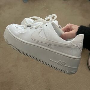 Nike Women's Air Force 1 Sage Shoes in white, size 7.5